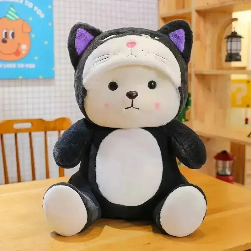Kawaii angry cat hoodie bear plushie