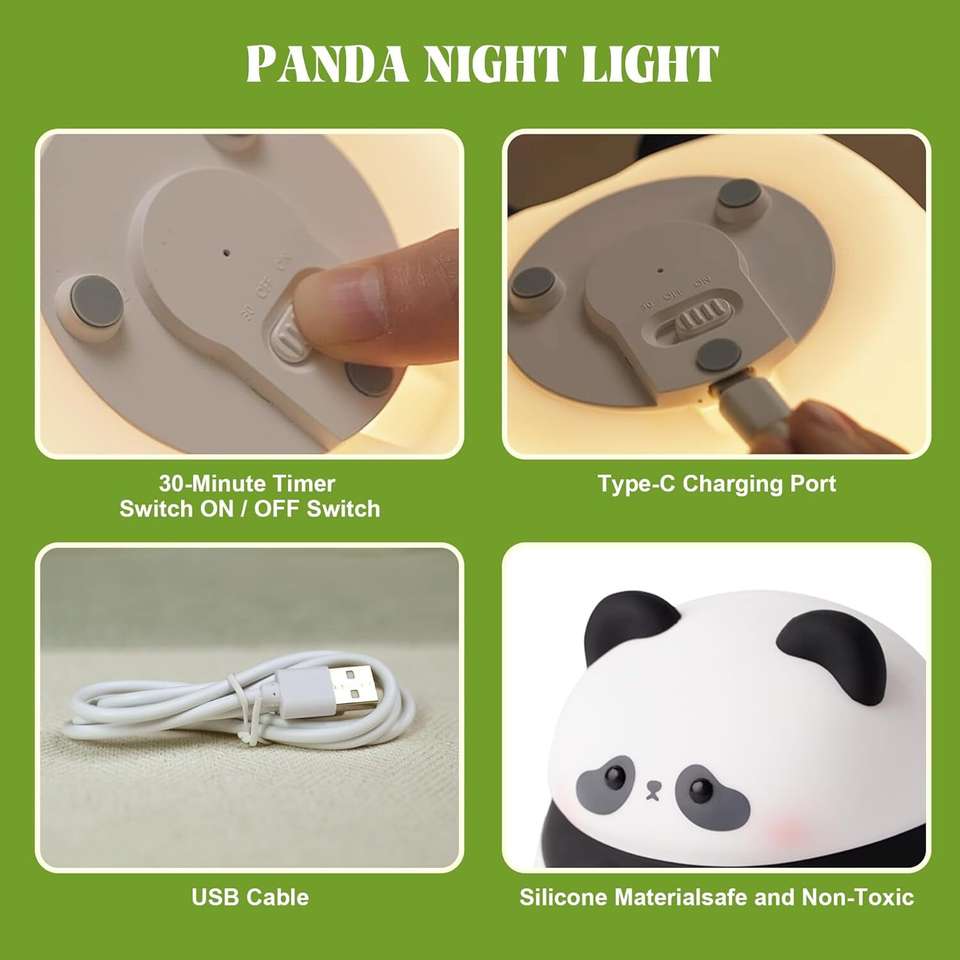 Kawaii sitting panda touch lamp