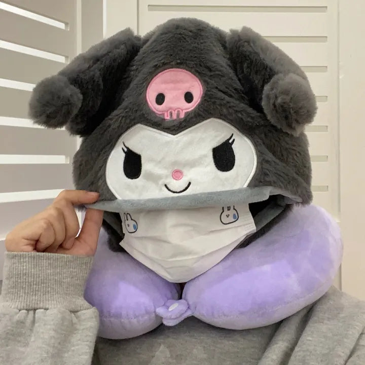 Kawaii kuromi hoodie neckpillow