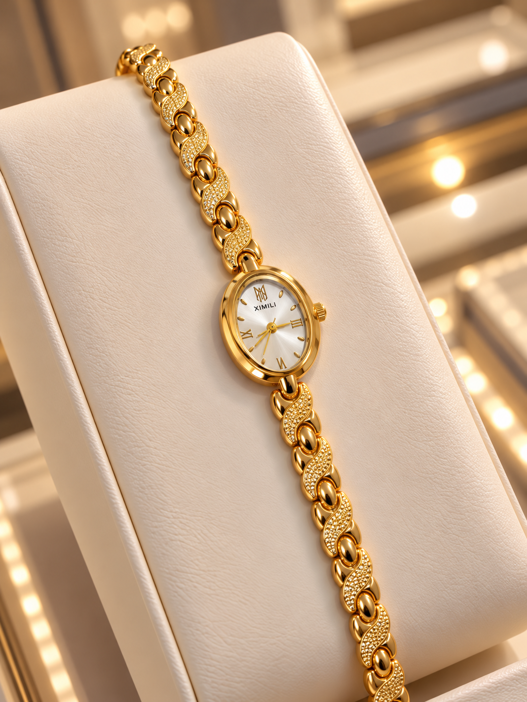 Avielle Emerald Roman Dial Watch (white dial)