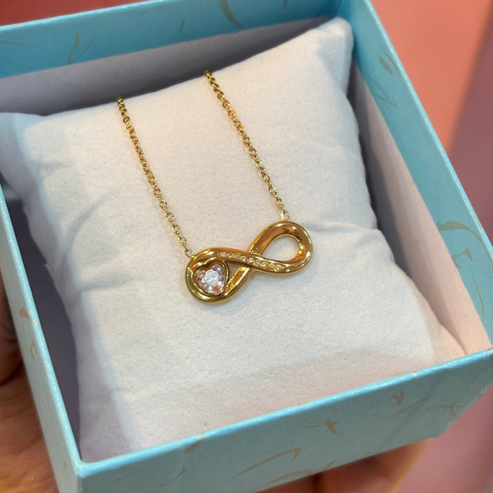 Infinity with heart neckpiece