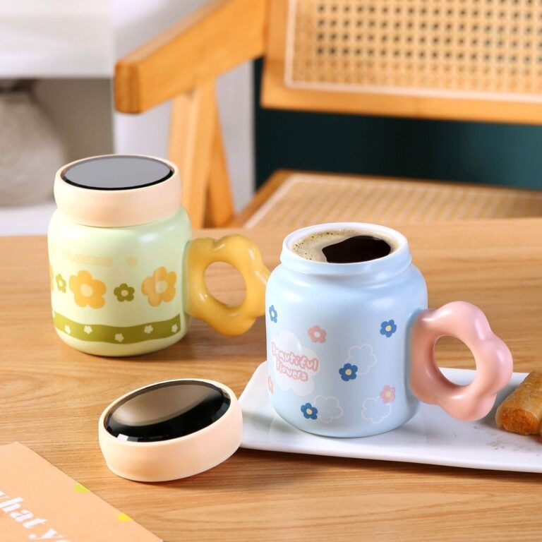 Flower mug with cap