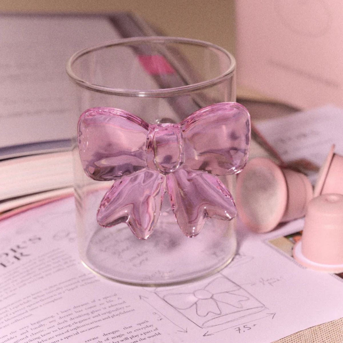 Pink bow glass