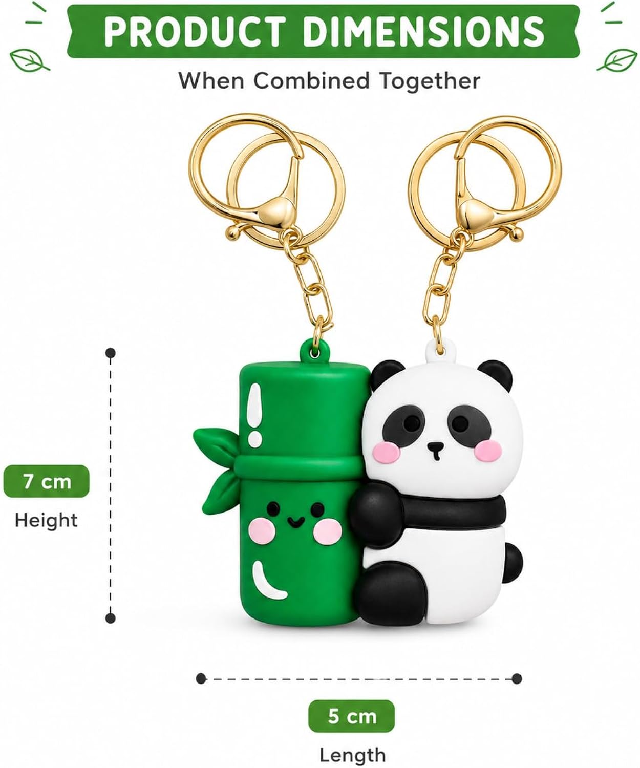 Bamboo panda hugging keychain