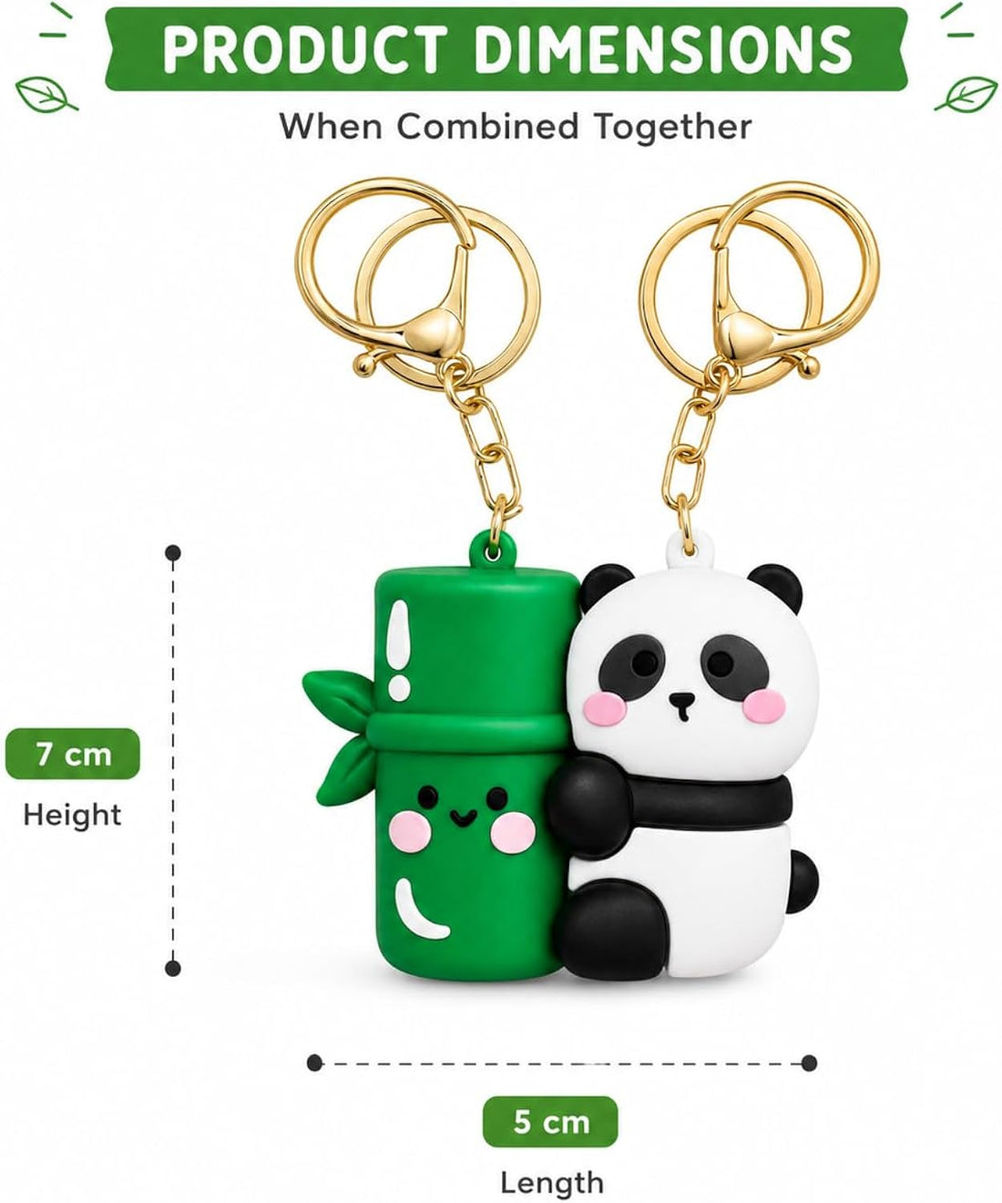 Bamboo panda hugging keychain