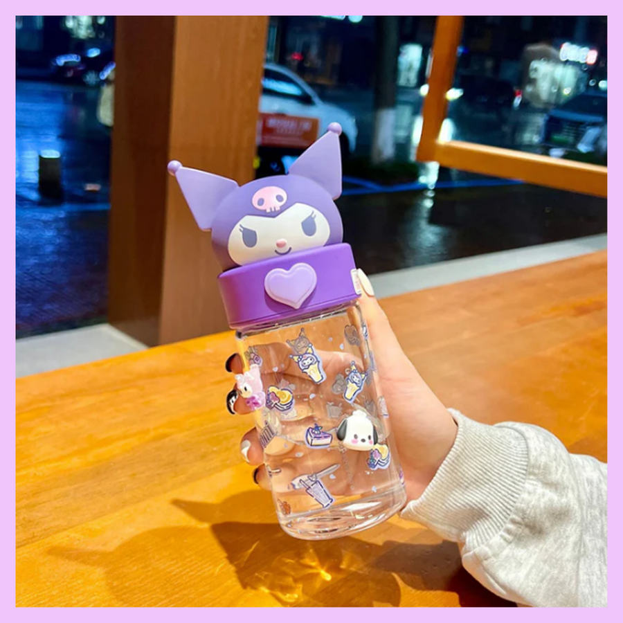 Kawaii kuromi glass bottle