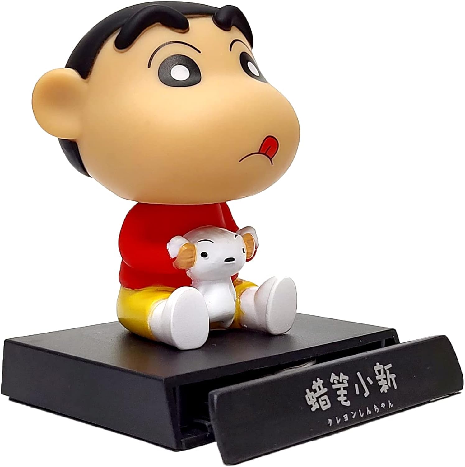 Shin-chan bobblehead figure with mobile holder