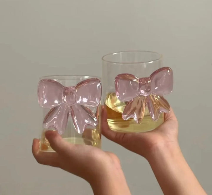 Pink bow glass