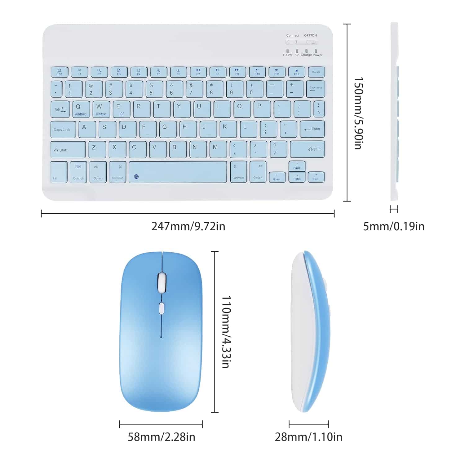 Wireless keyboard and mouse set