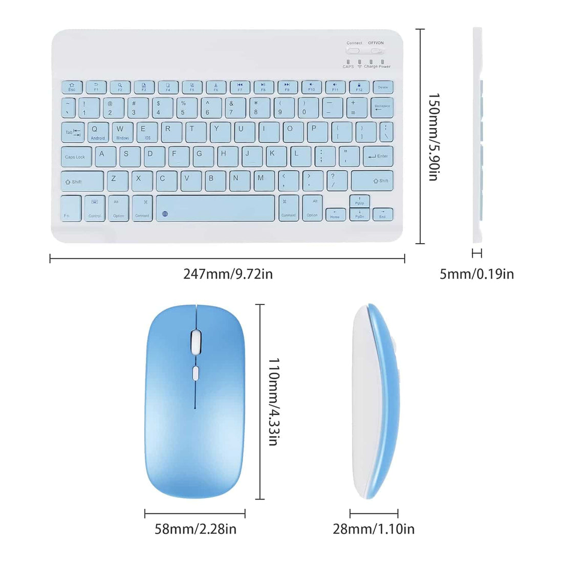 Wireless keyboard and mouse set