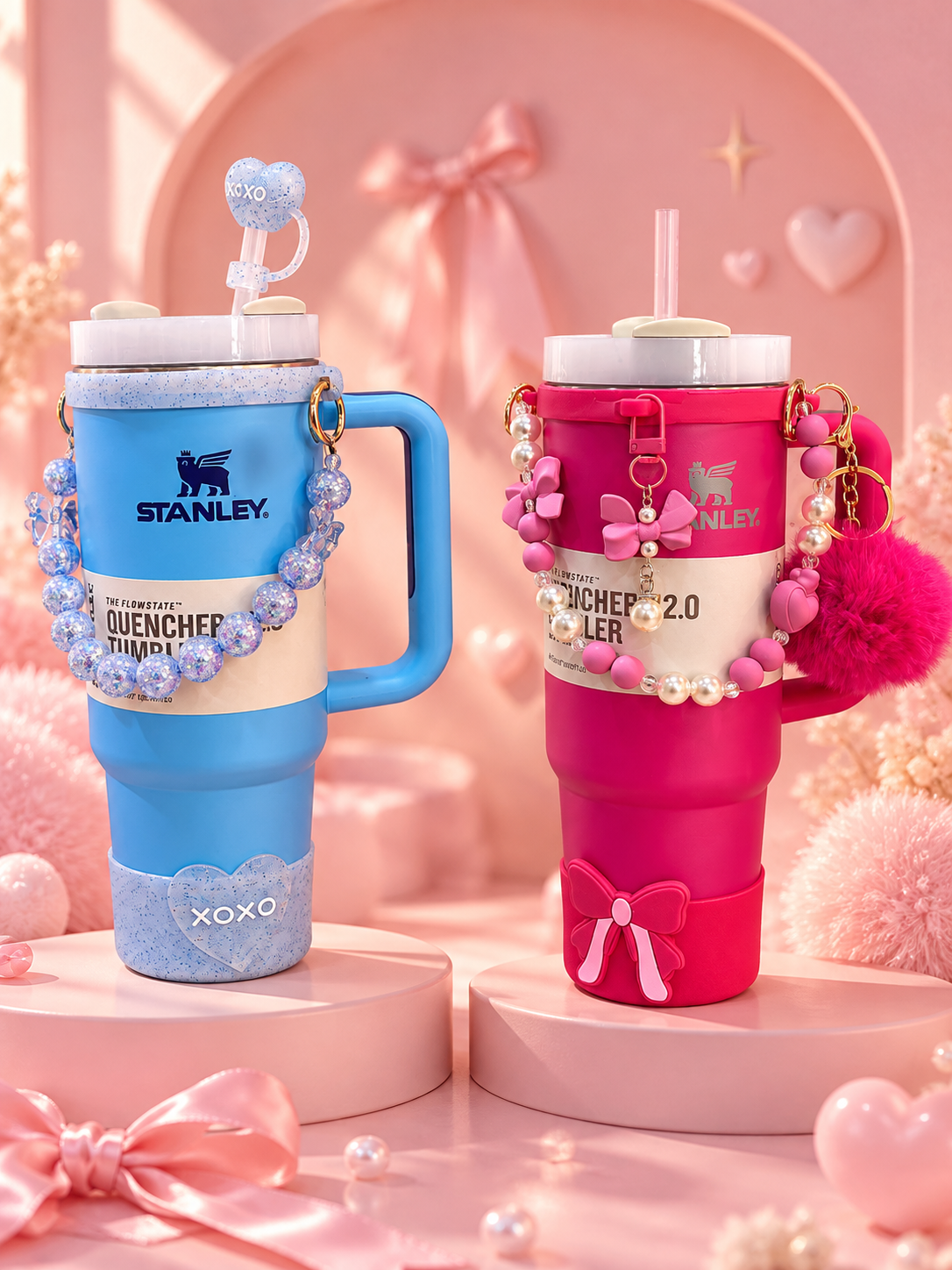 Charm tumbler with straw