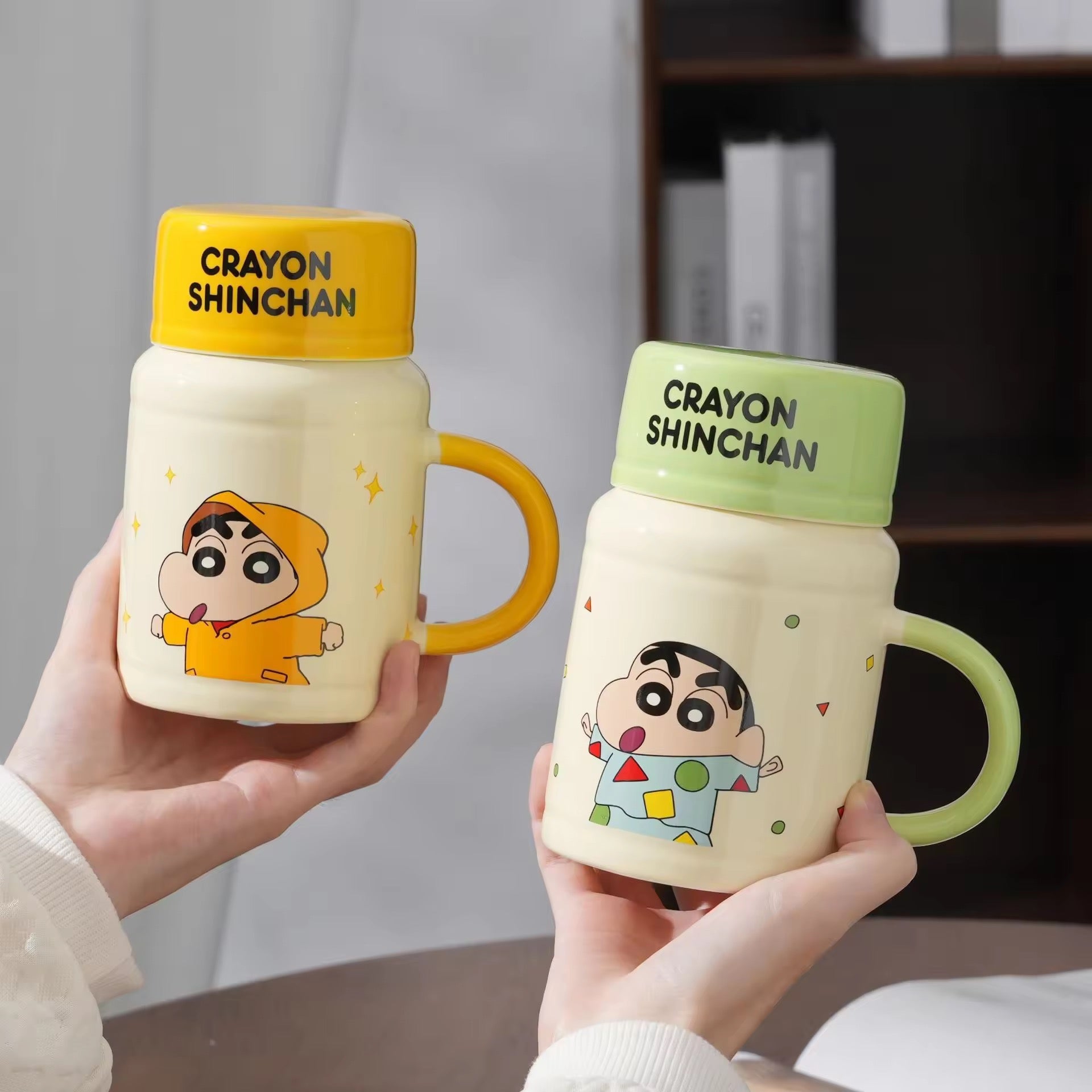 Crayon shinchan mug with lid