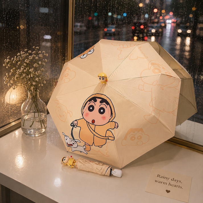 Shin-chan umbrella with 3d top