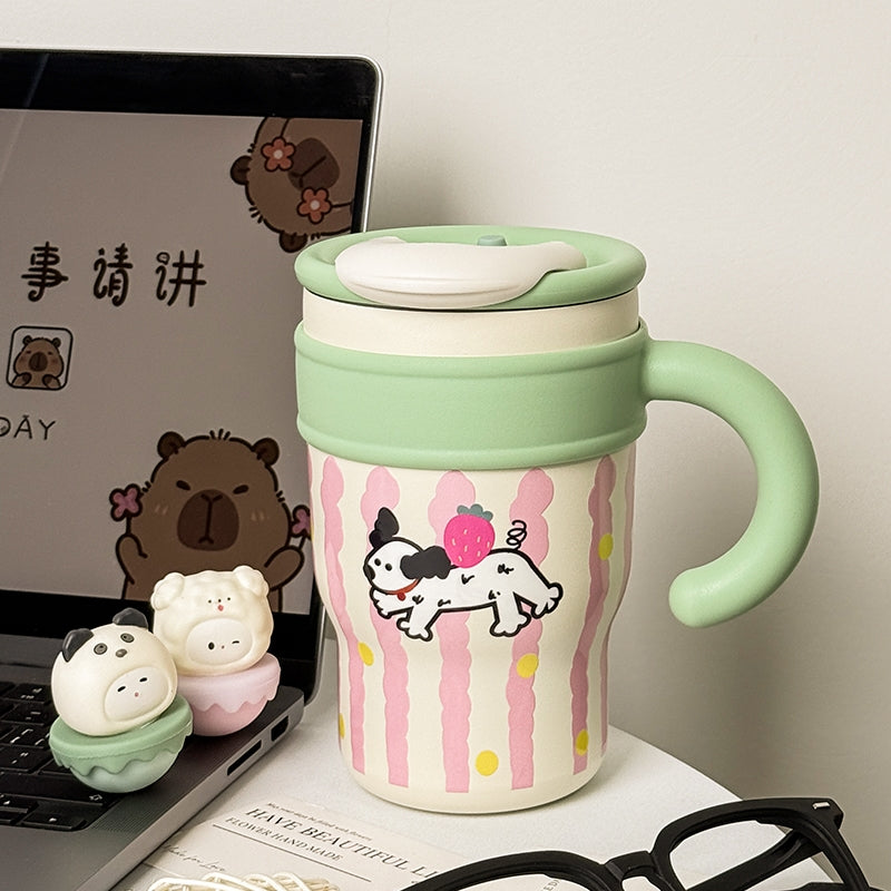 Kawaii cat sipper with straw