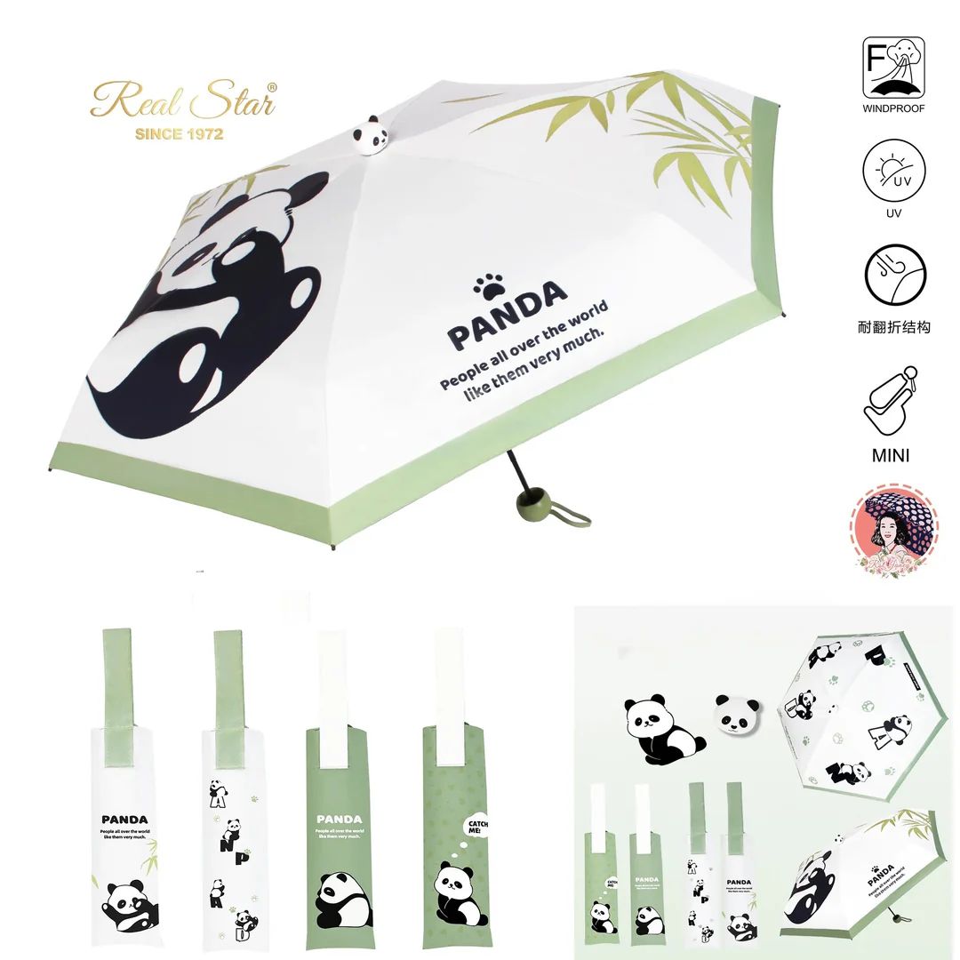 Panda 3d top umbrella with cover