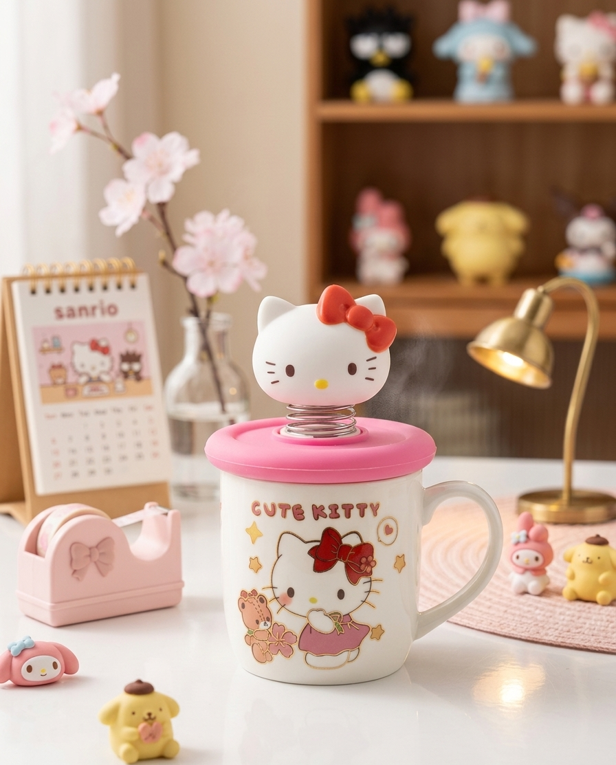 Hello kitty bobble head mug