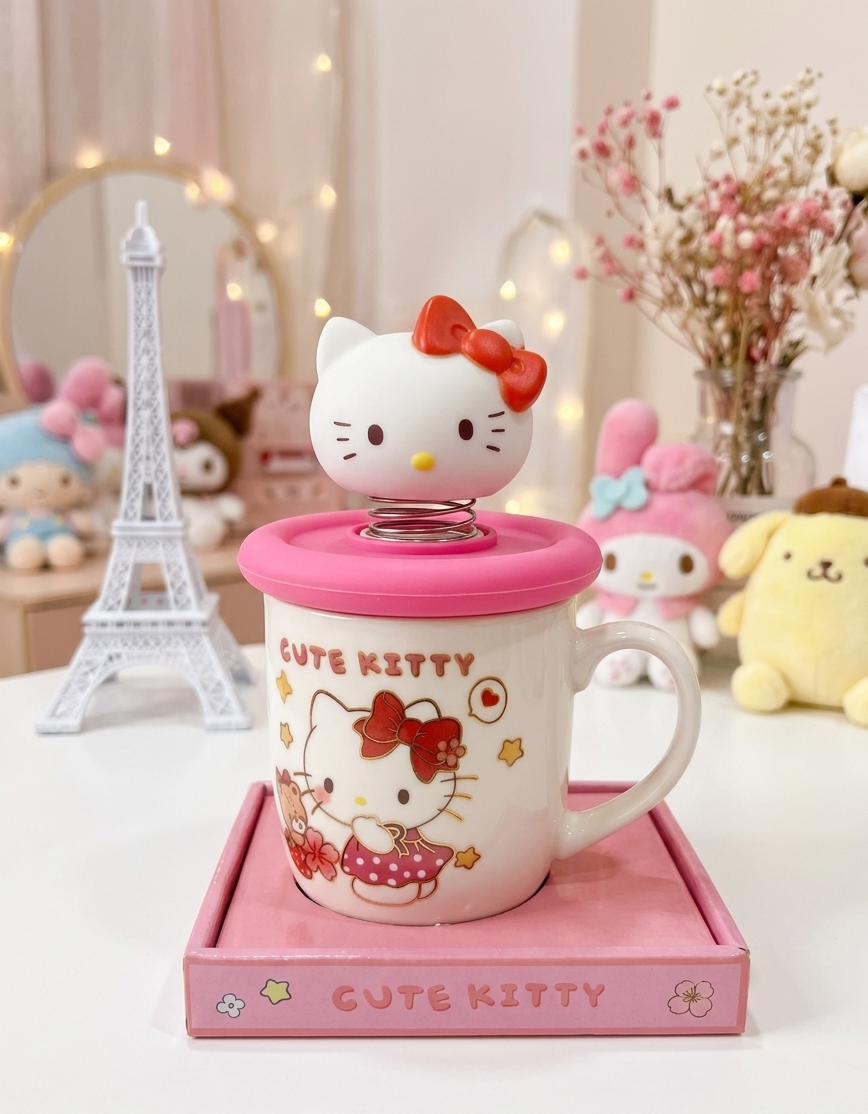 Hello kitty bobble head mug