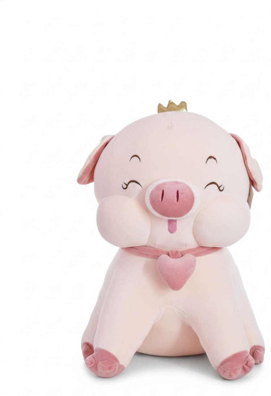 Kawaii crown pig plushie
