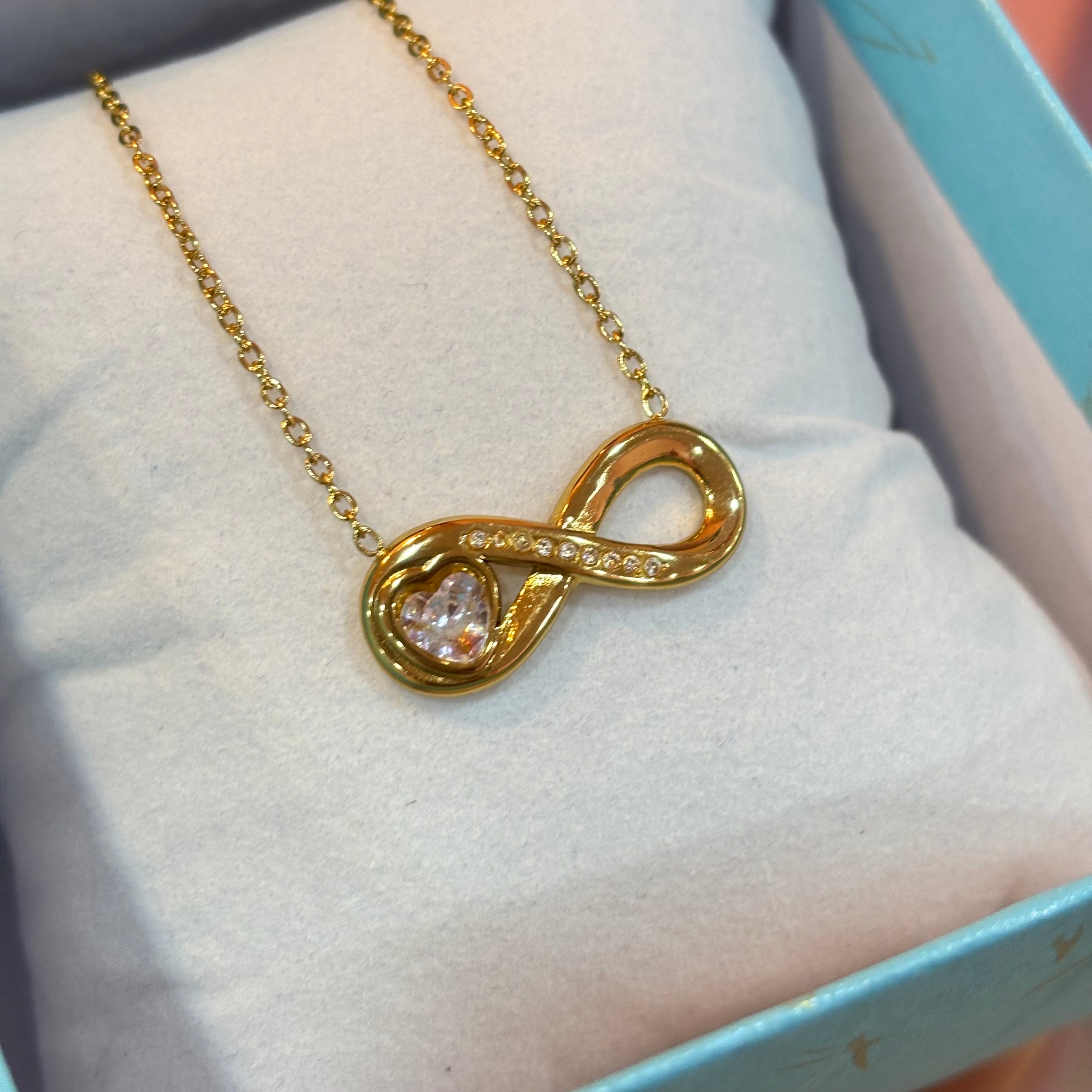 Infinity with heart neckpiece