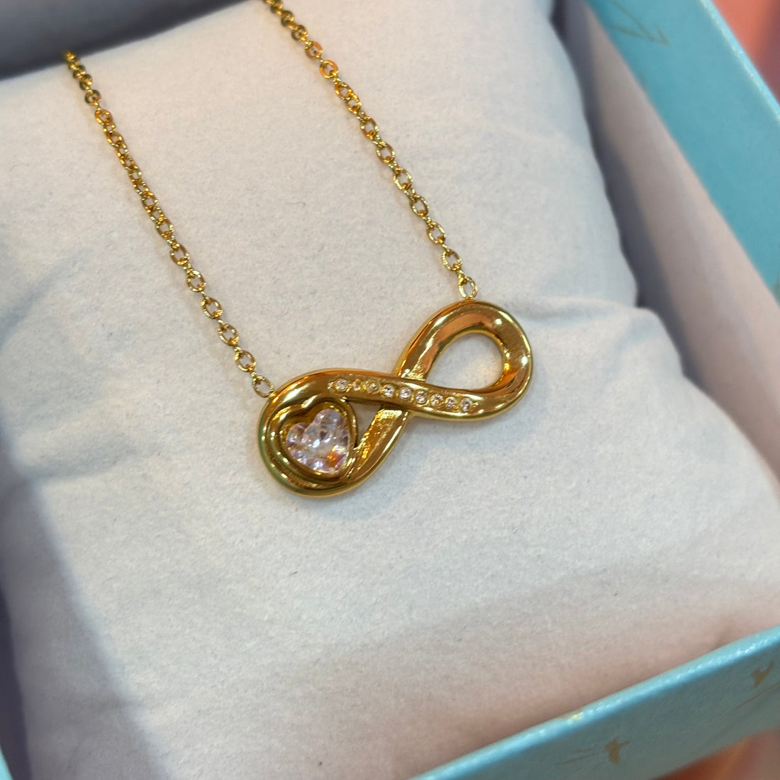 Infinity with heart neckpiece