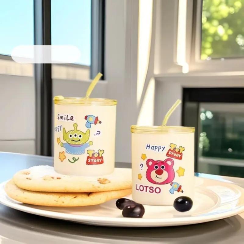 Kawaii cartoon mug with straw