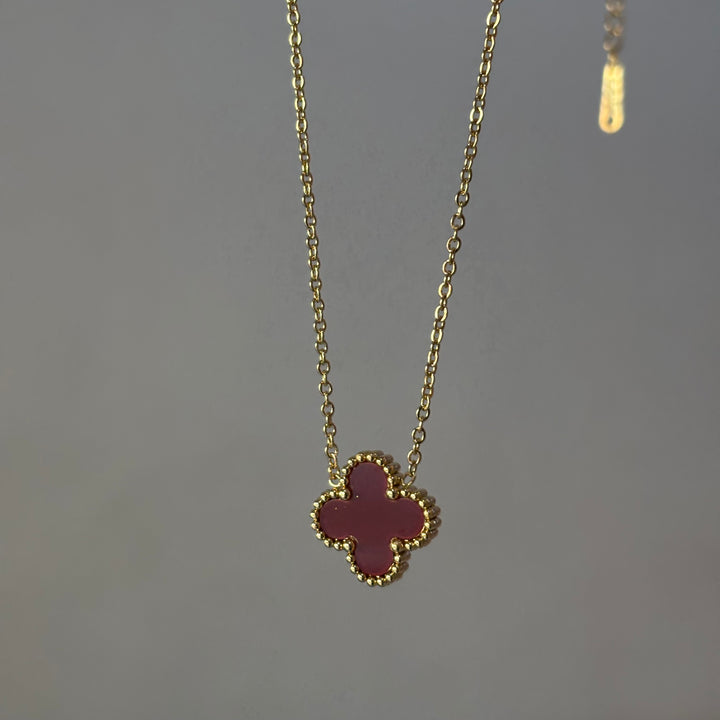 Maroon clover neckpiece