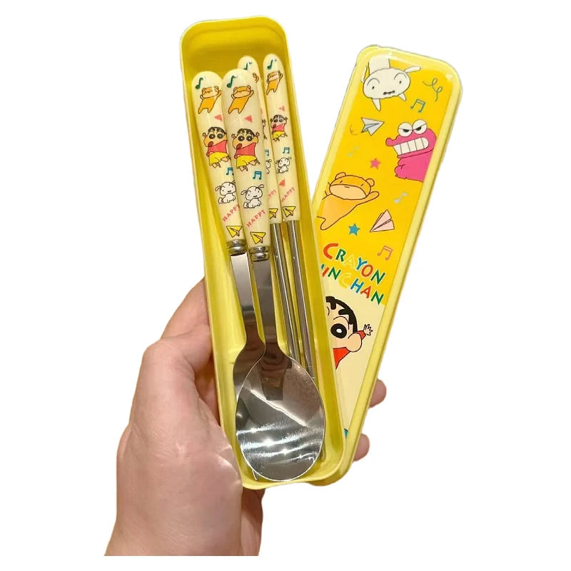 Kawaii shinchan cutlery set