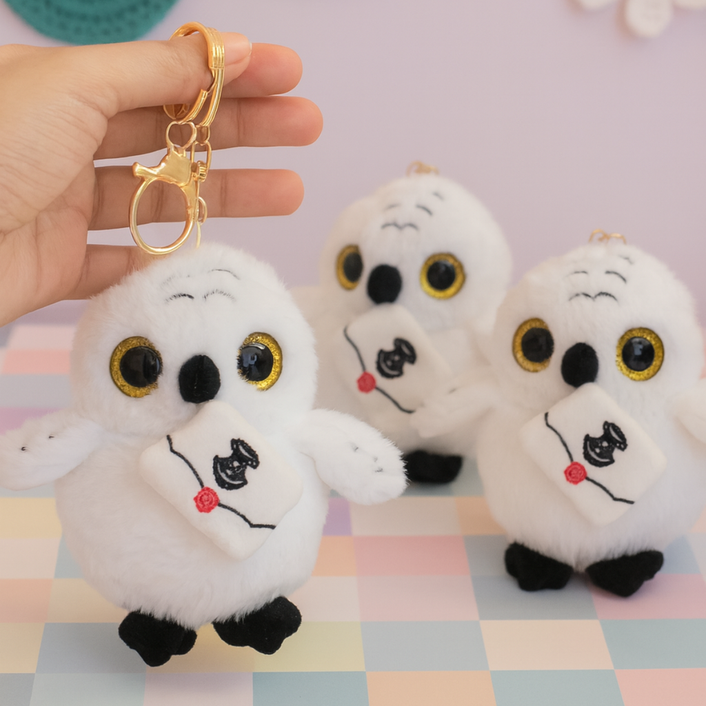 Hedwig plush keychain