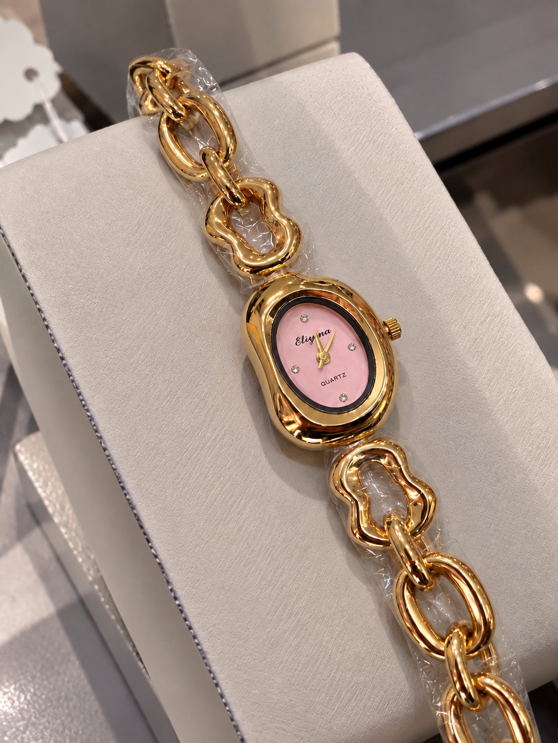 Emerald bloom luxe watch (pink dial)