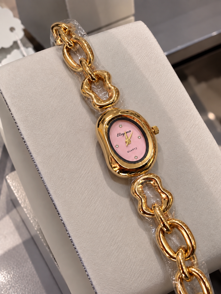 Emerald bloom luxe watch (pink dial)