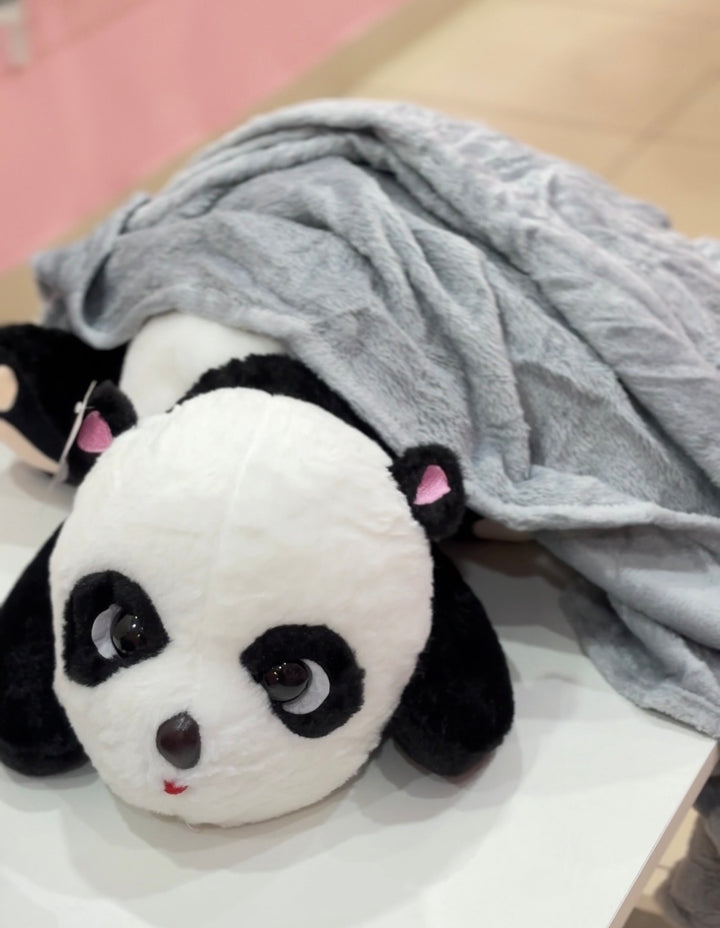 Panda pillow with blanket