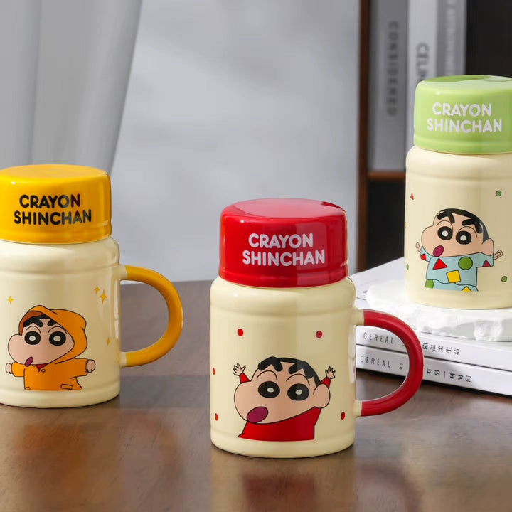 Crayon shinchan mug with lid