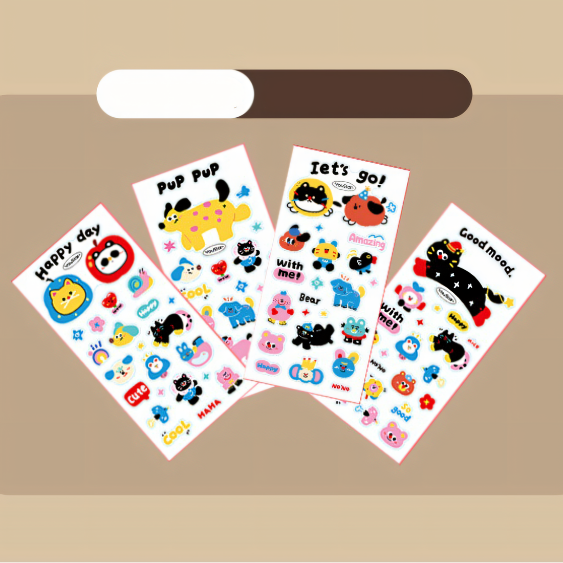 Kawaii dustbin with quirky stickers