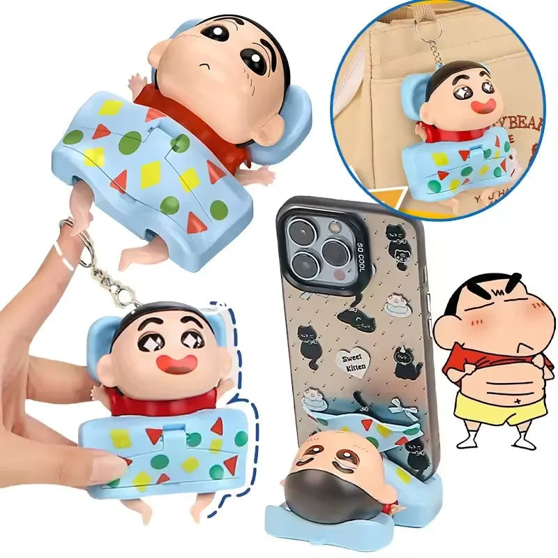 Crayon shinchan phone stand keychain