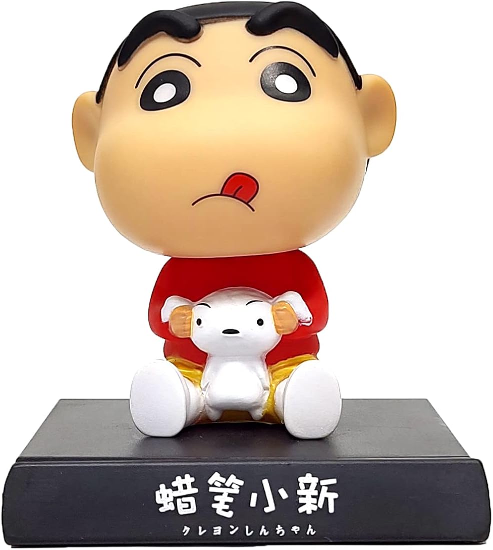 Shin-chan bobblehead figure with mobile holder
