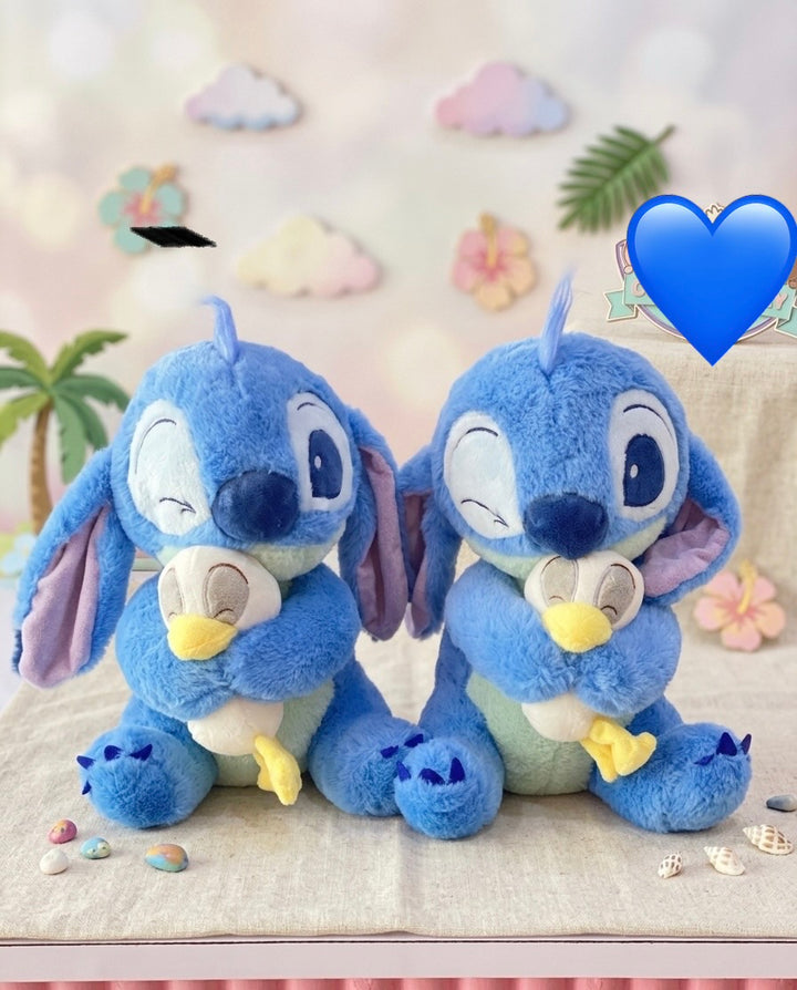 Stitch hugging duck plushie