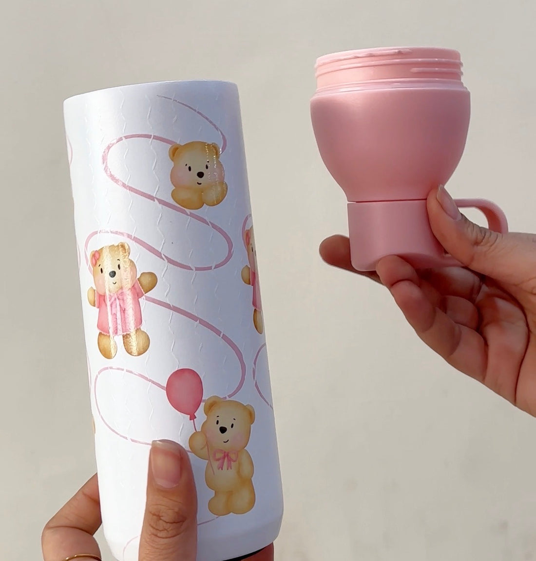 Cute bear bottle with cup