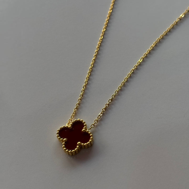 Maroon clover neckpiece