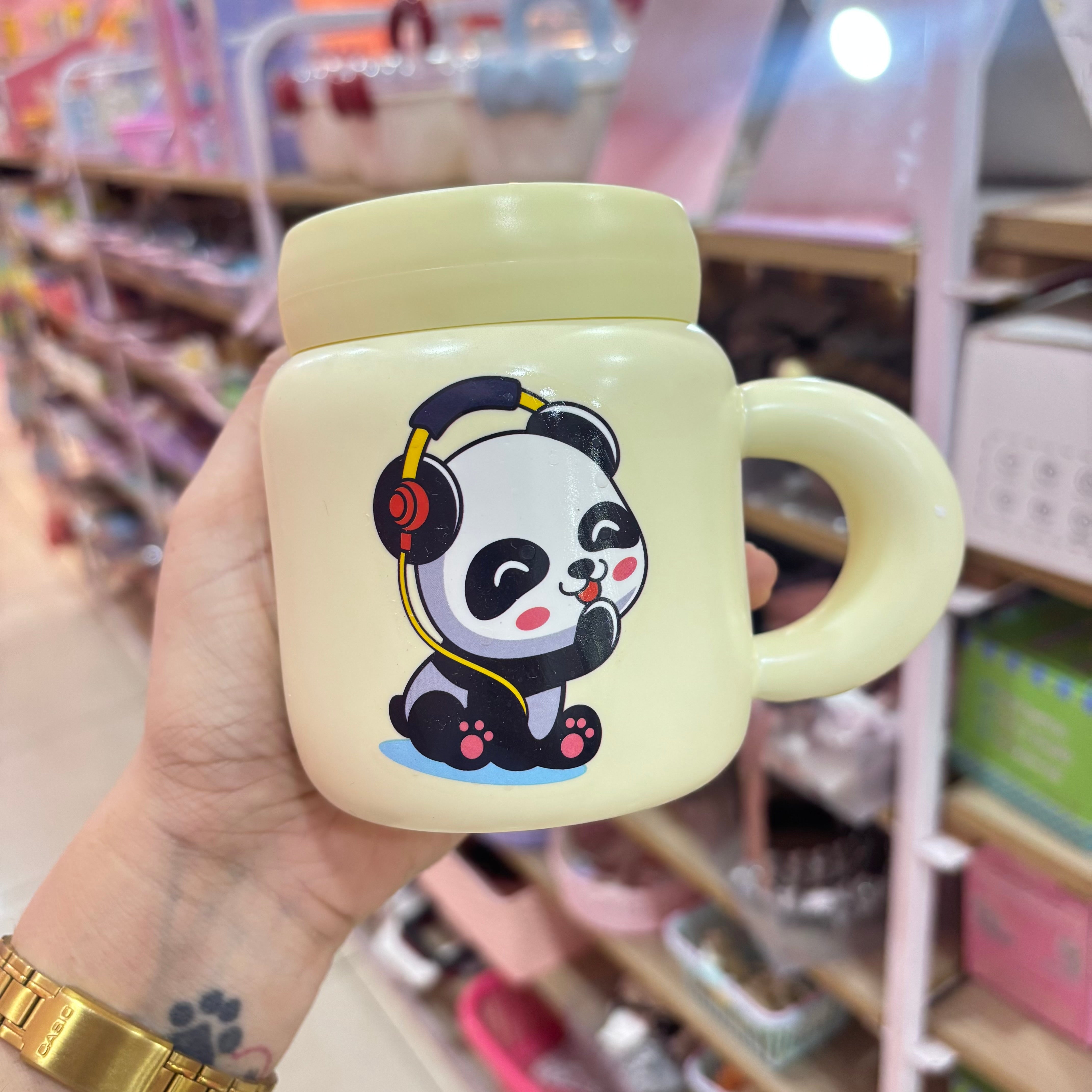 Panda mug with cap
