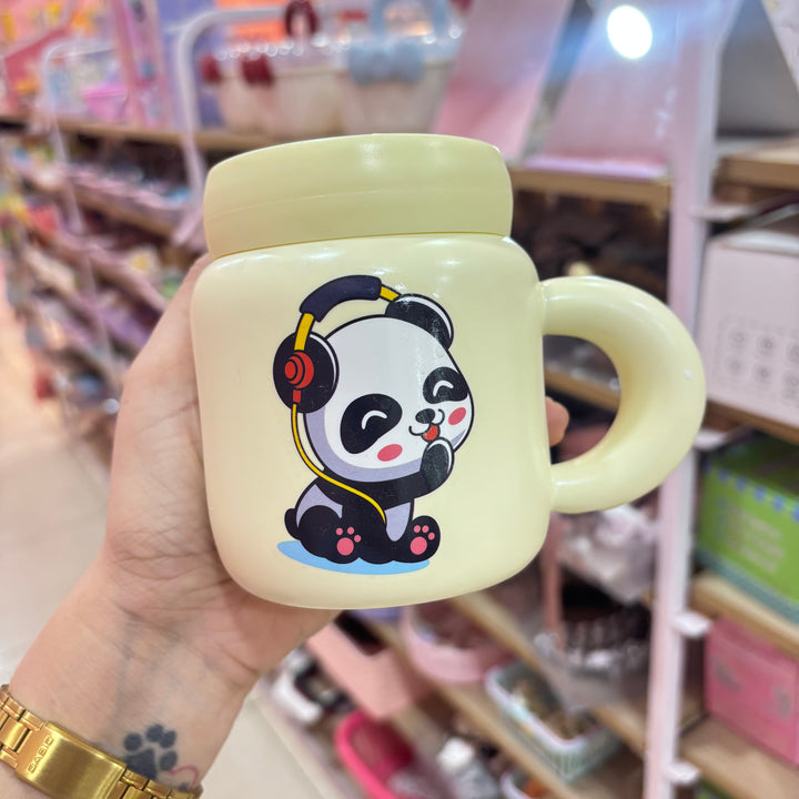 Panda mug with cap