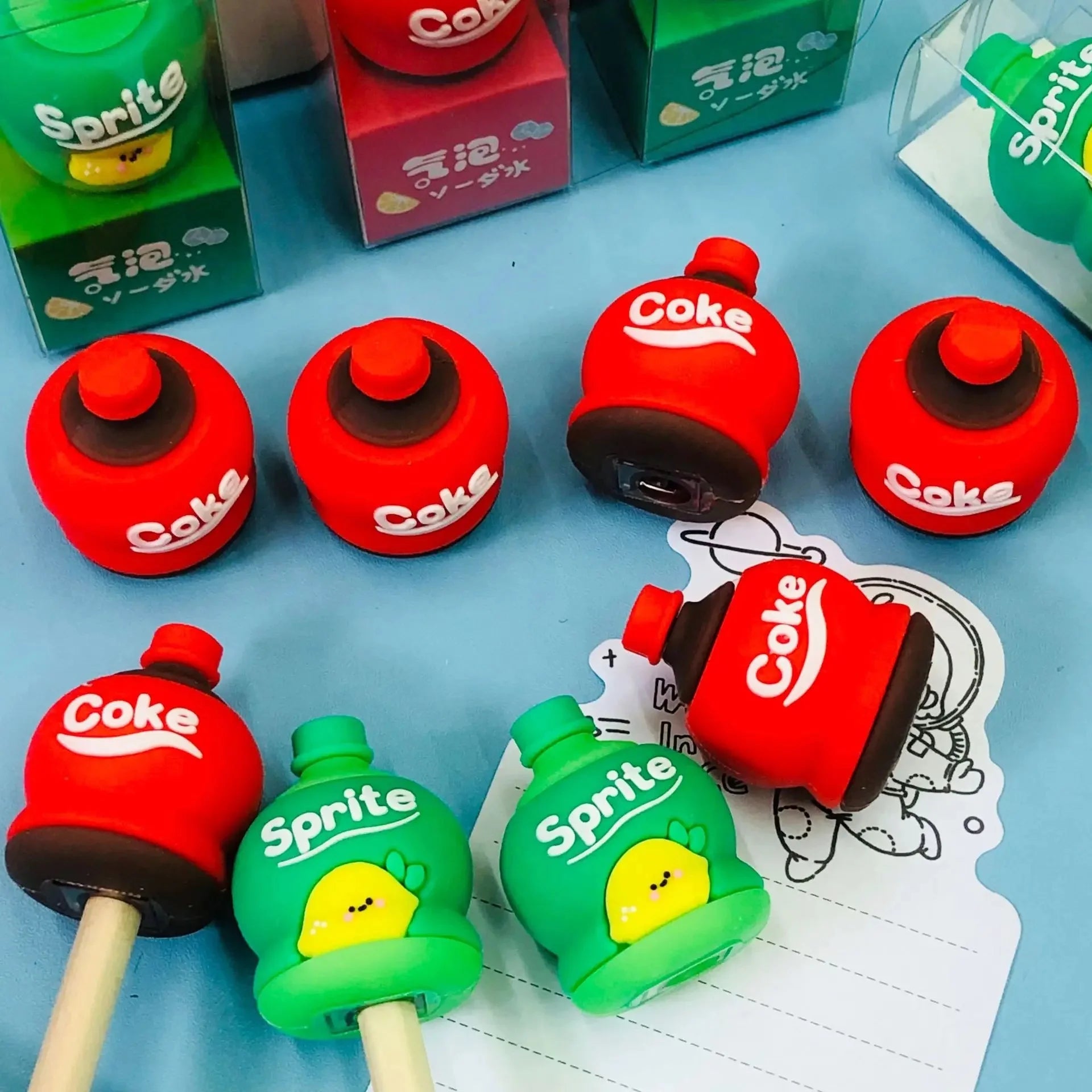 Coke and sprite themed sharpener