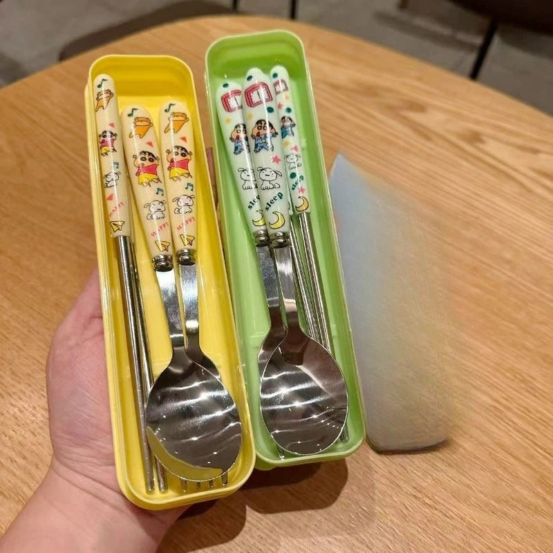 Kawaii shinchan cutlery set