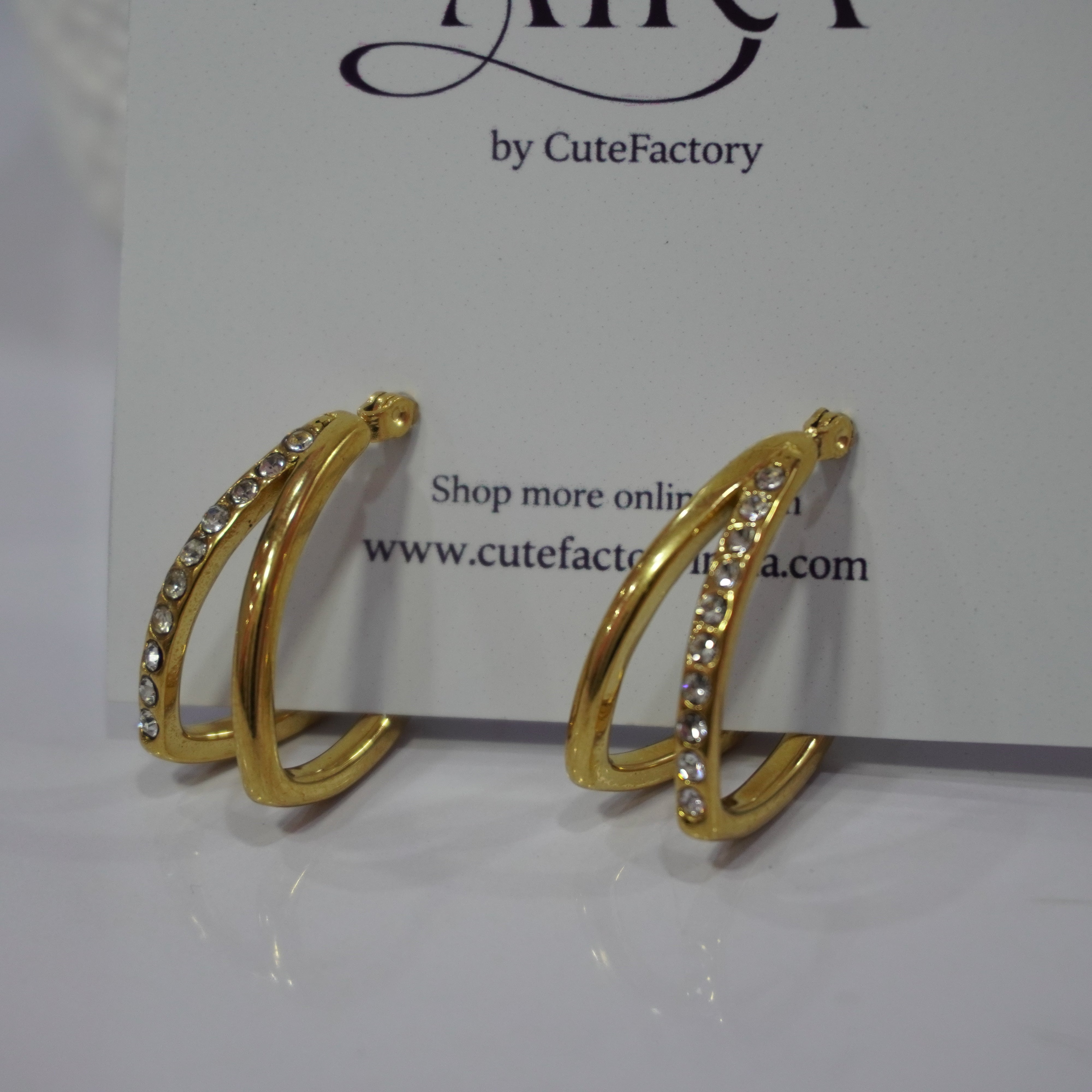 Double layer hoop earrings