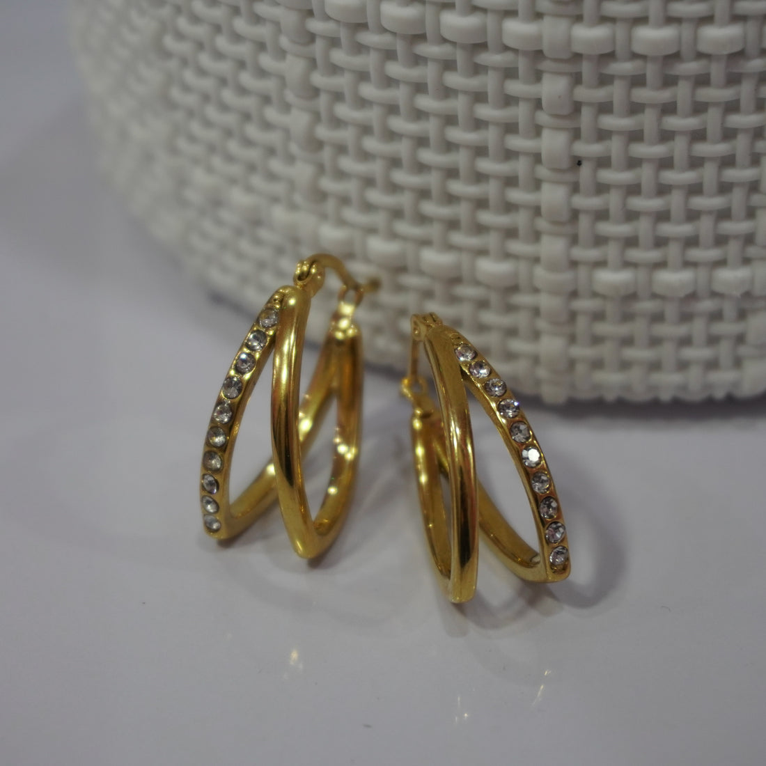 Double layer hoop earrings