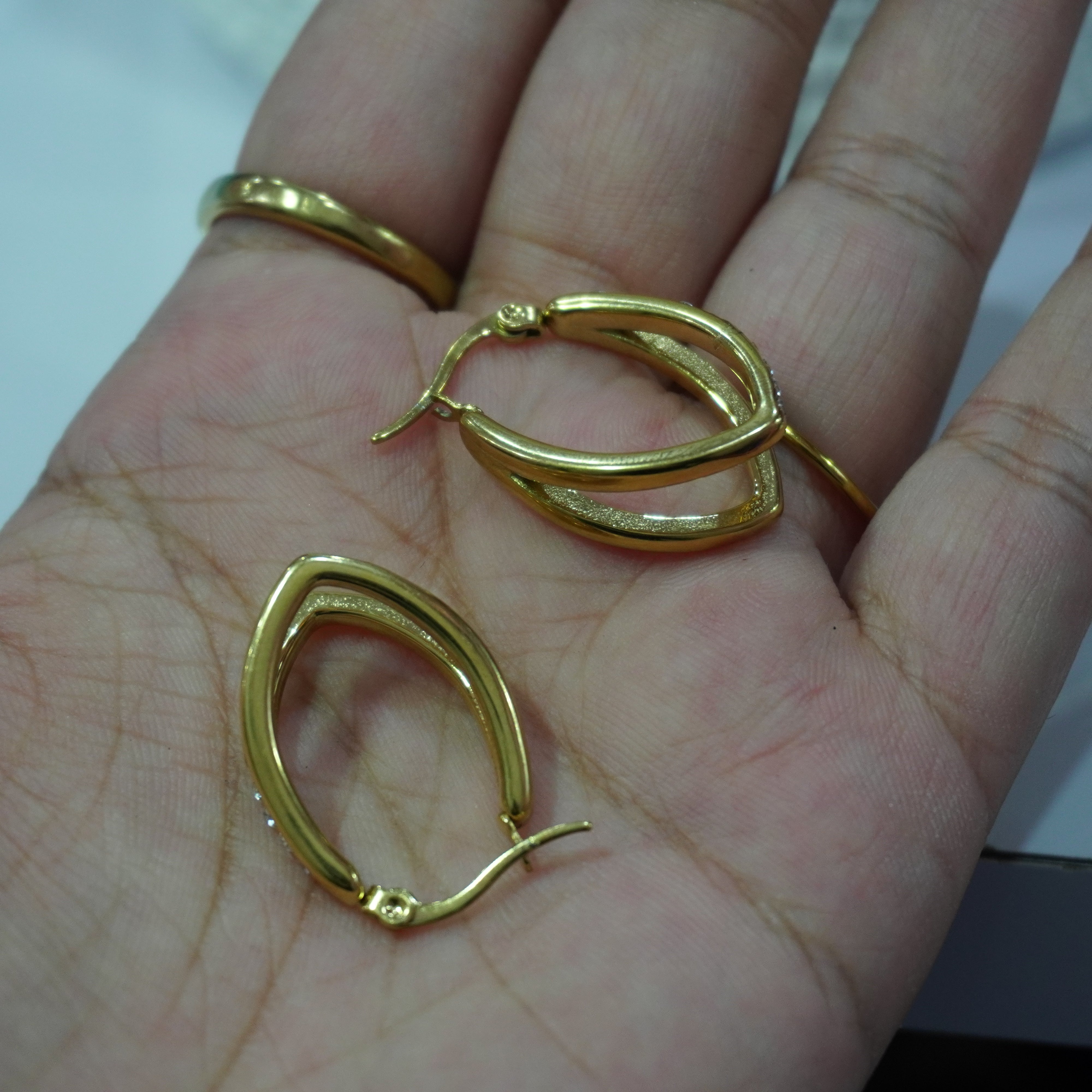 Double layer hoop earrings