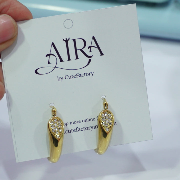 Almond ad anti tarnish hoop earrings