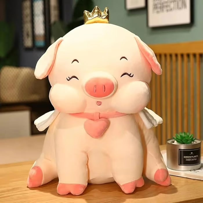 Kawaii crown pig plushie