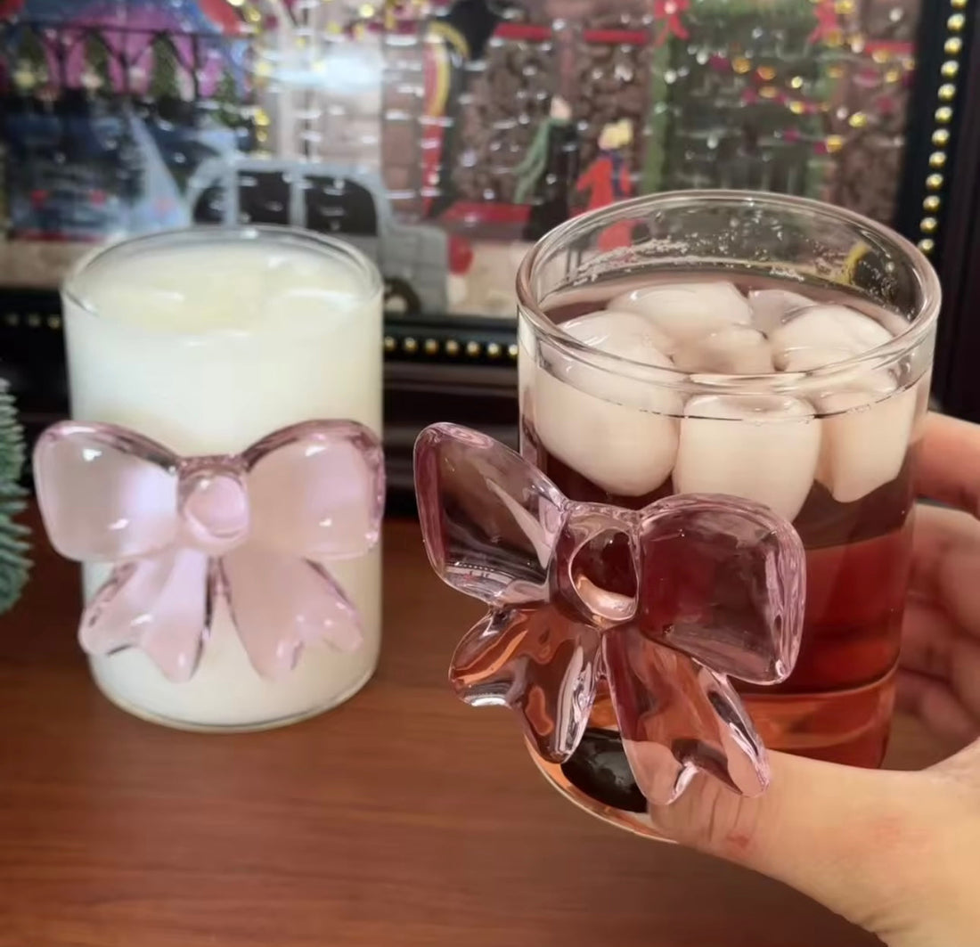 Pink bow glass