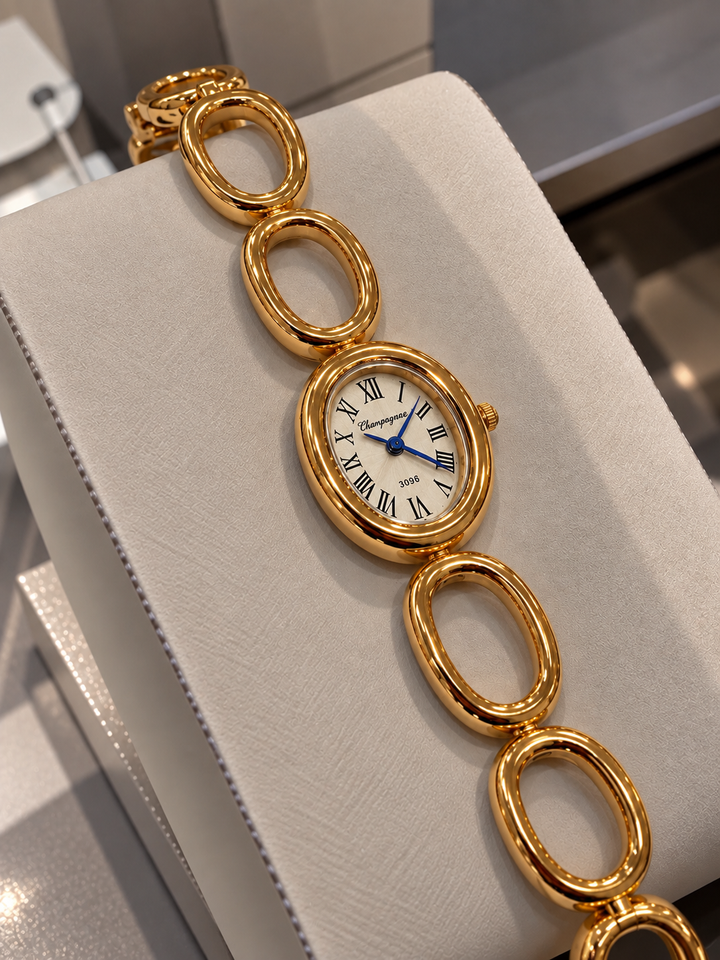 Champagne muse oval watch