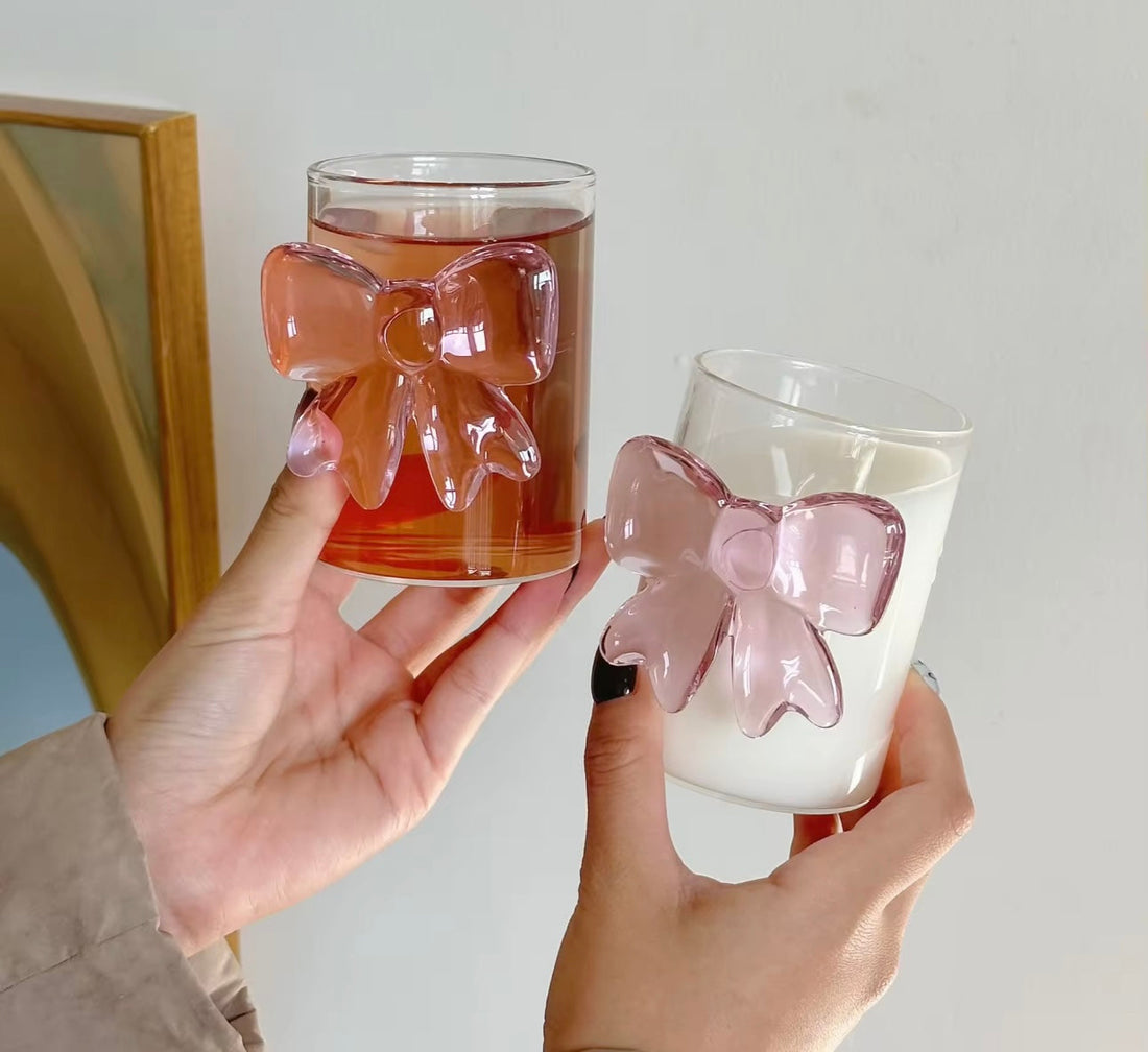 Pink bow glass